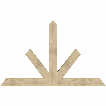 Ekena Millwork Saratoga Rough Sawn Timber Gable Bracket, Douglas Fir, 84"W x 53"H x 6"D x 6"F, 15/12 Pitch GBW084X53X0606SAR00RDF